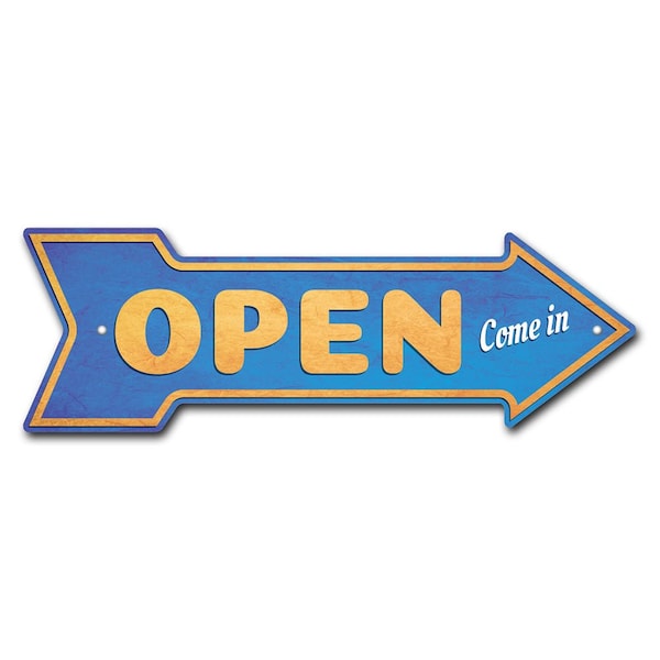 Open Arrow Sign Funny Home Decor 36in Wide